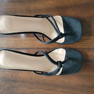 Black high heel sandals
